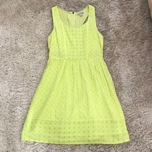 Neon Yellow Eyelet Dress